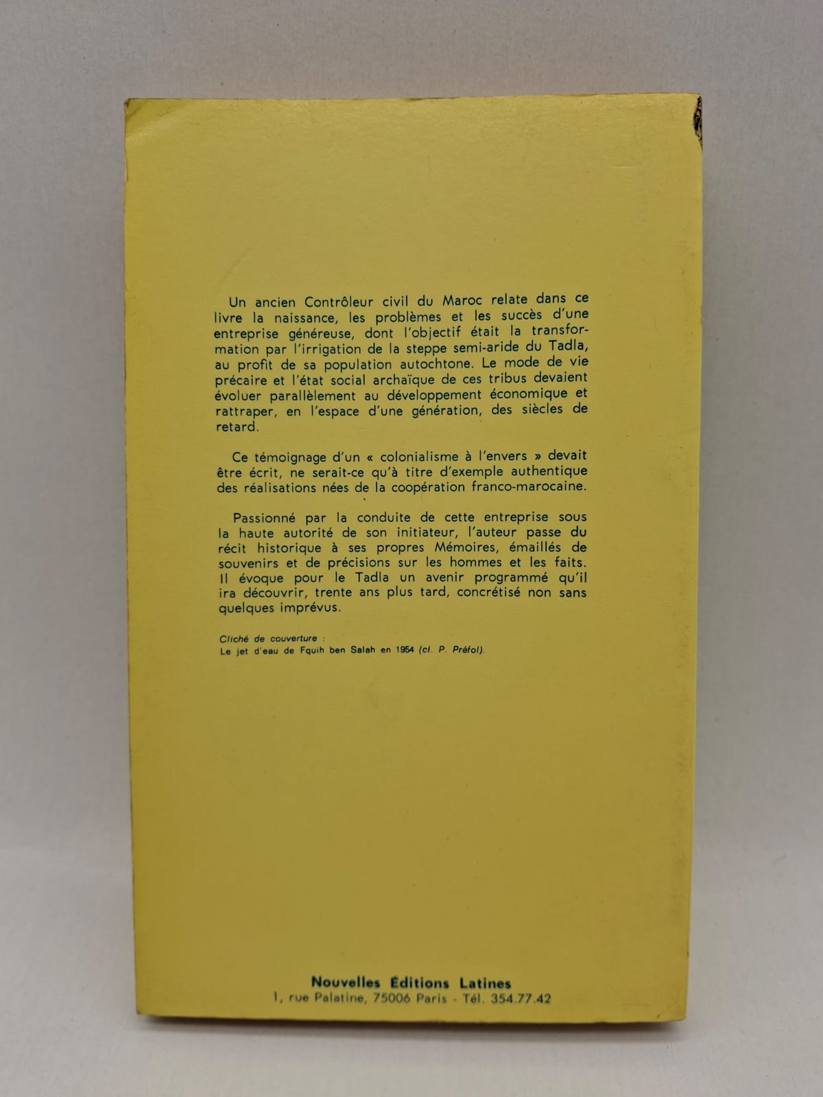 Prodige de l’irrigation au Maroc Cet ouvrage présente le développement de l’irrigation au Maroc, particulièrement dans la région du Tadla entre 1936 et 1985.