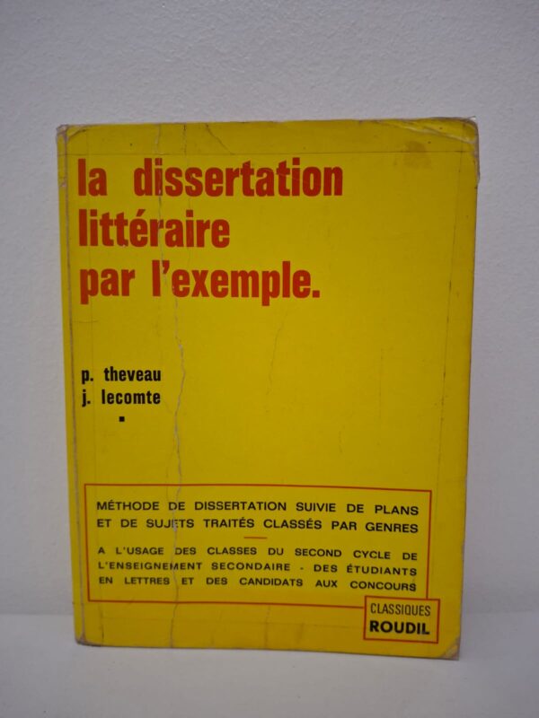 Ce manuel classique de la collection "Classiques Roudil" est un outil de référence pour maîtriser l'exercice exigeant de la dissertation littéraire. Contrairement aux guides purement théoriques, cet ouvrage privilégie une approche pragmatique, comme l'indique son titre, en s'appuyant sur des cas concrets. Il propose une méthode complète qui accompagne l'élève ou l'étudiant à travers toutes les étapes de la rédaction : de l'analyse du sujet à l'élaboration du plan, jusqu'à la rédaction finale. Le livre se distingue par sa structure efficace : Méthodologie détaillée : Des conseils pour structurer la pensée et l'argumentation. Plans types : Des modèles pour apprendre à organiser ses idées de manière logique. Sujets traités : Une vaste sélection d'exemples corrigés, classés par genres littéraires (roman, poésie, théâtre, etc.).