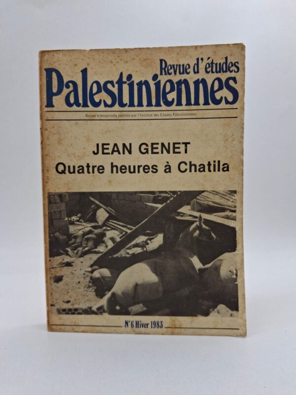 Ce texte est publié dans le n°6 de l'hiver 1983 de la Revue d'études palestiniennes. L'écrivain Jean Genet y relate son entrée dans le camp de Chatila juste après le massacre de 1982. Le récit offre une description brute et viscérale de l'horreur découverte sur place par l'auteur. Cette publication par l'Institut des Études Palestiniennes constitue une pièce majeure de la littérature engagée du XXe siècle.