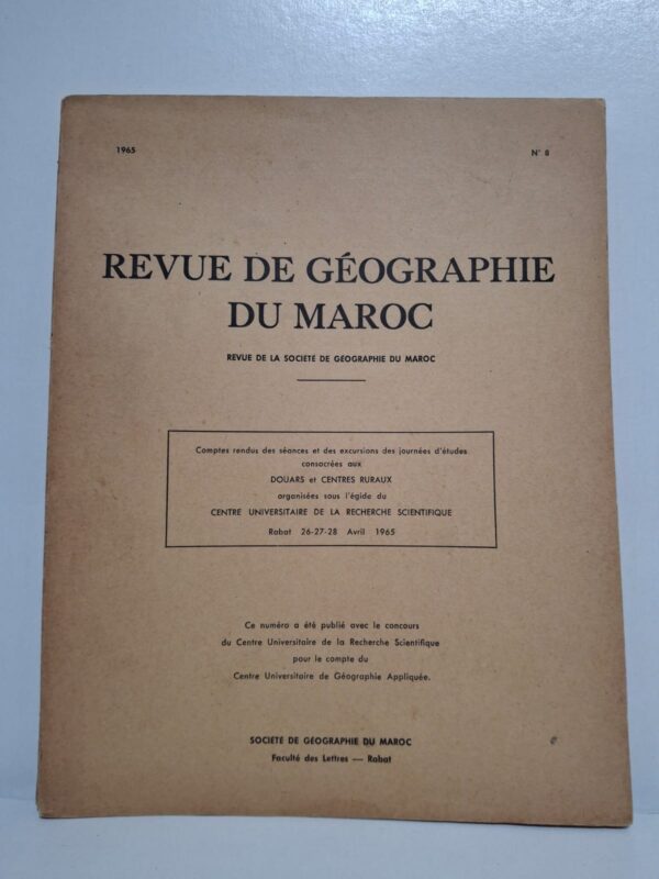 Revue de Géographie du Maroc (N° 8)-Société de Géographie du Maroc