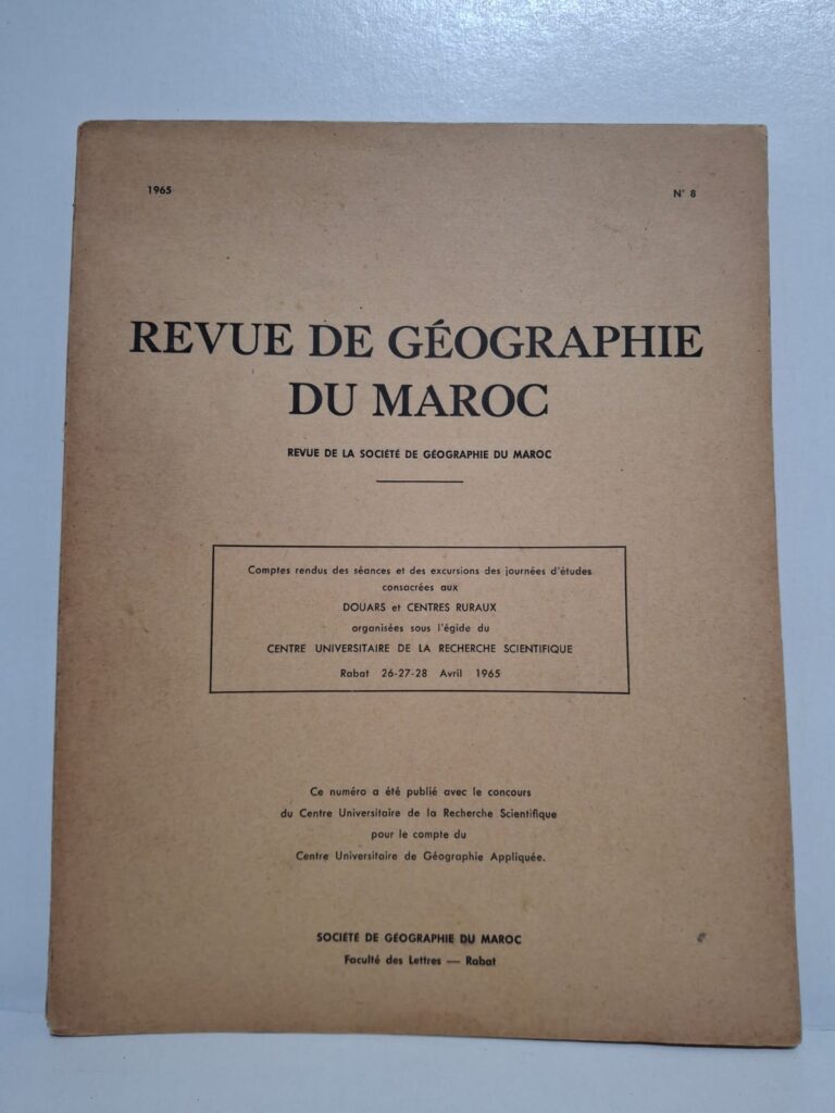 Revue de Géographie du Maroc (N° 8)-Société de Géographie du Maroc