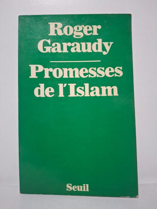 Dans Promesses de l’Islam, Roger Garaudy explique les valeurs humaines et spirituelles de l’islam. Il montre que cette religion peut contribuer à résoudre les crises morales et sociales du monde moderne. L’auteur insiste sur la paix, la solidarité et la justice présentes dans le message islamique. Le livre invite au dialogue entre les cultures et à une meilleure compréhension de l’islam.