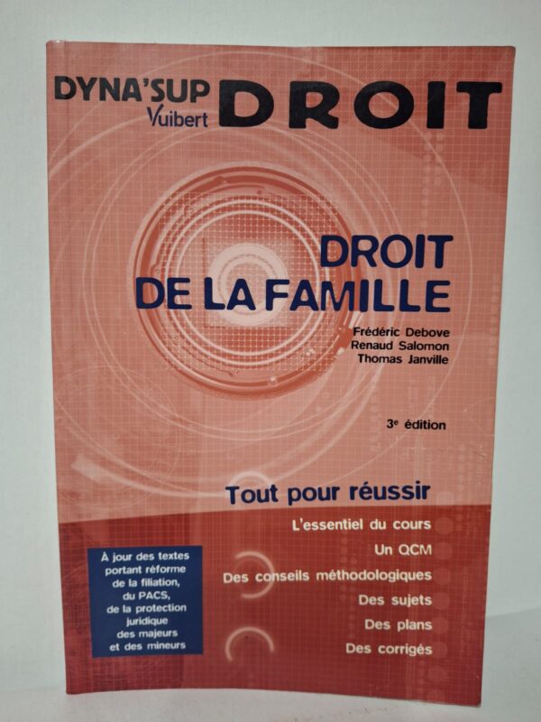 Droit de la famille (3e édition) - Frédéric Debove, Renaud Salomon et Thomas Janville
