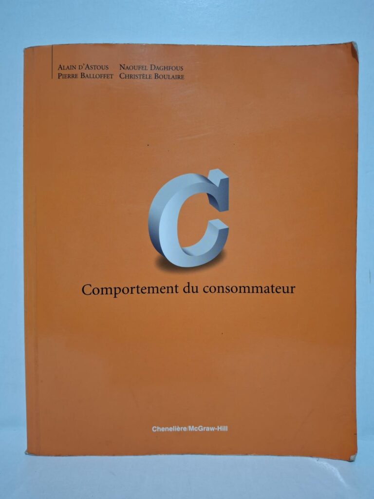Le livre présente les théories et concepts fondamentaux du comportement du consommateur. Il explique l’influence des facteurs psychologiques, sociaux, culturels et personnels sur les choix d’achat. Les auteurs étudient le processus de décision du consommateur ainsi que ses attitudes envers les produits et les marques. L’ouvrage aide les étudiants et les professionnels du marketing à mieux comprendre et anticiper les comportements des clients.