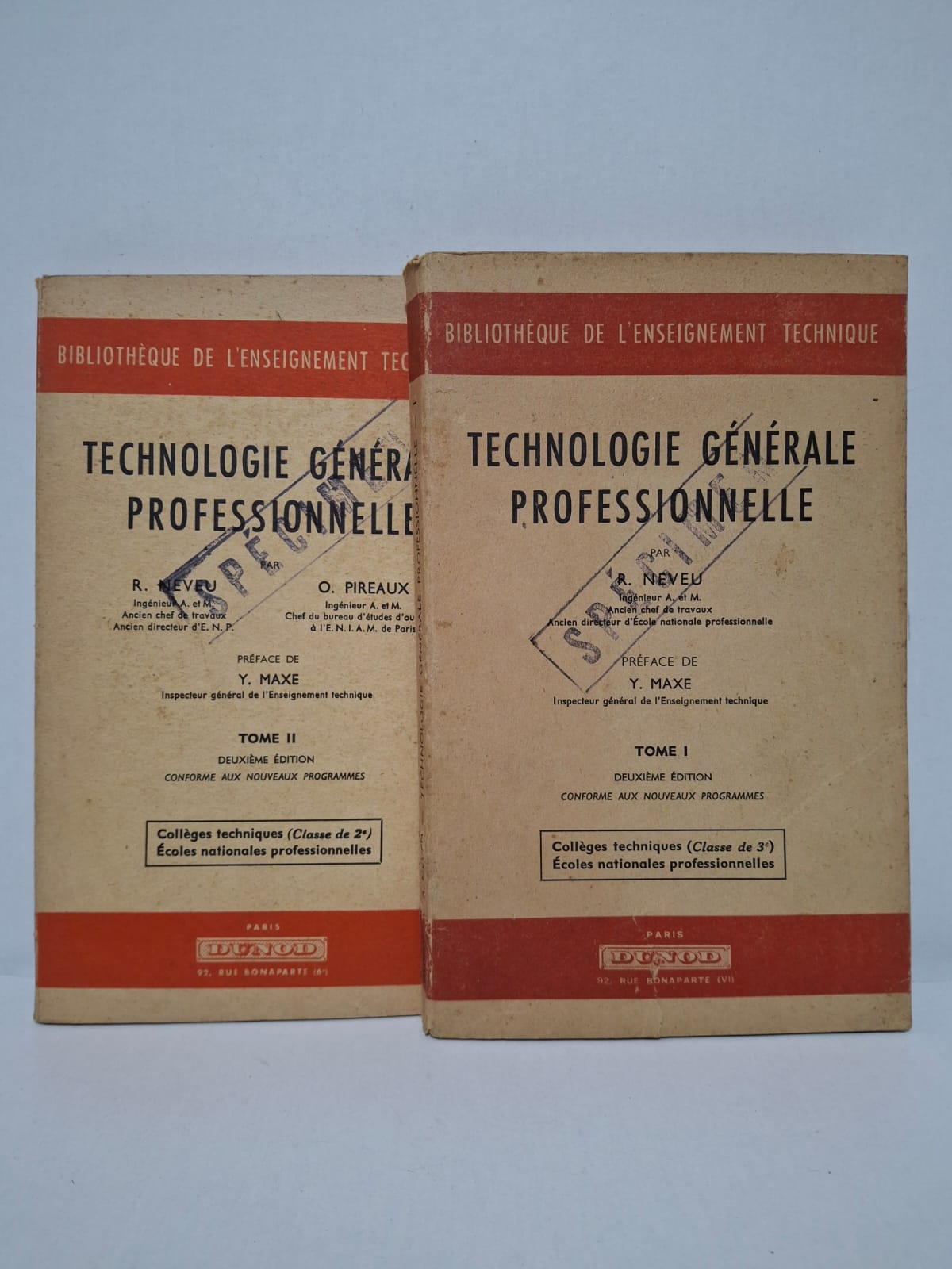 Technologie générale professionnelle (Tome I & Tome II) - R. Neveu / O. Pireaux Technologie générale professionnelle (Tome I & Tome II) - R. Neveu / O. Pireaux