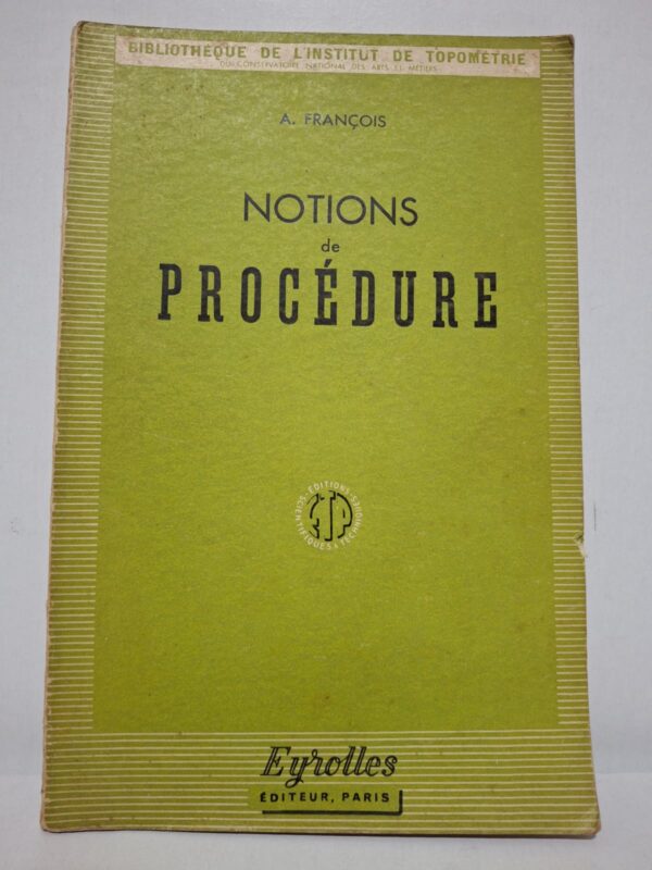 Notions de procédure - A. François