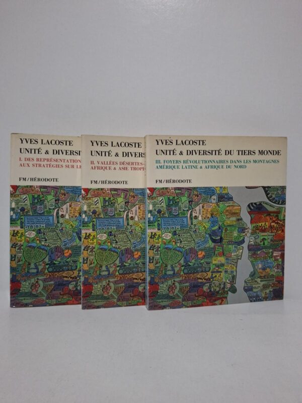 Cette trilogie analyse les caractéristiques communes et les profondes diversités des pays du Tiers Monde. Yves Lacoste examine les dimensions géographiques, politiques, économiques et stratégiques des régions concernées. Les volumes abordent notamment les déserts africains et asiatiques, ainsi que les foyers révolutionnaires d’Amérique latine et d’Afrique du Nord. L’ensemble offre une réflexion essentielle sur les rapports de force internationaux et les dynamiques de développement dans le monde contemporain.
