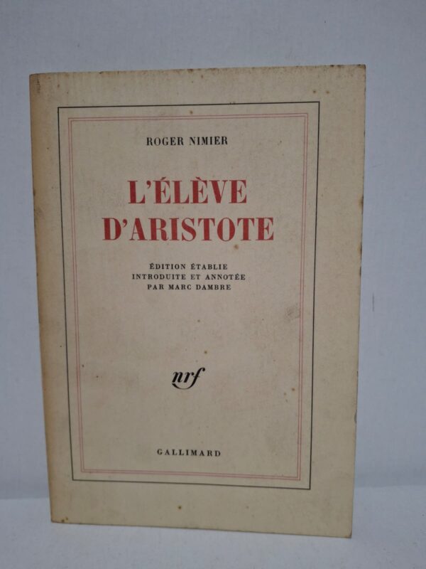 Dans L'Élève d'Aristote, Roger Nimier met en scène un personnage en quête de sens, partagé entre ambition, liberté et désillusion. À travers une écriture élégante et pleine d'esprit, il interroge les valeurs intellectuelles et morales de la société. Le récit mêle réflexion philosophique, humour et regard critique sur son temps. Cette œuvre illustre le talent de Nimier pour associer finesse psychologique et profondeur littéraire.