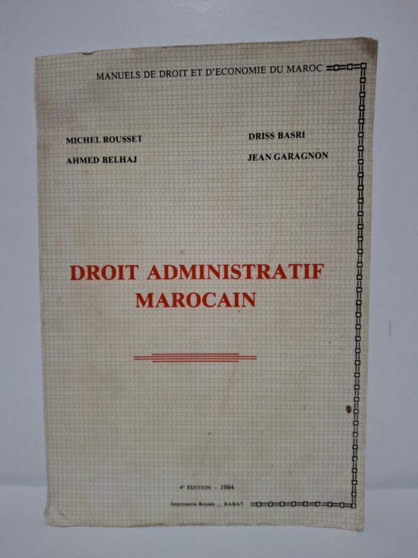 Cet ouvrage présente les principes essentiels du droit administratif marocain et le fonctionnement des institutions administratives. Il aborde l'organisation de l'administration publique, les actes administratifs, les services publics ainsi que le contrôle juridictionnel de l'administration. Clair et structuré, il constitue un outil précieux pour les étudiants, les enseignants et les professionnels du droit. Cette quatrième édition tient compte de l'évolution de la législation et de la pratique administrative au Maroc.