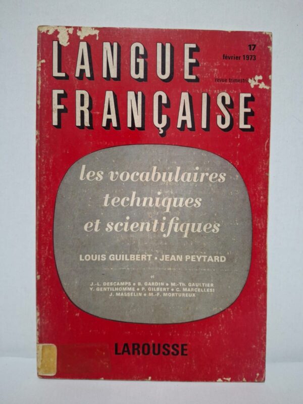 Ce numéro analyse la formation, l'évolution et les caractéristiques des vocabulaires spécialisés utilisés dans les domaines techniques et scientifiques. Les différents auteurs examinent les mécanismes de création des termes, leur diffusion et leur rôle dans la communication scientifique. Les contributions proposent des approches linguistiques, lexicales et terminologiques fondées sur des exemples concrets. Cet ouvrage constitue une référence pour les étudiants, enseignants et chercheurs en linguistique et en lexicologie.