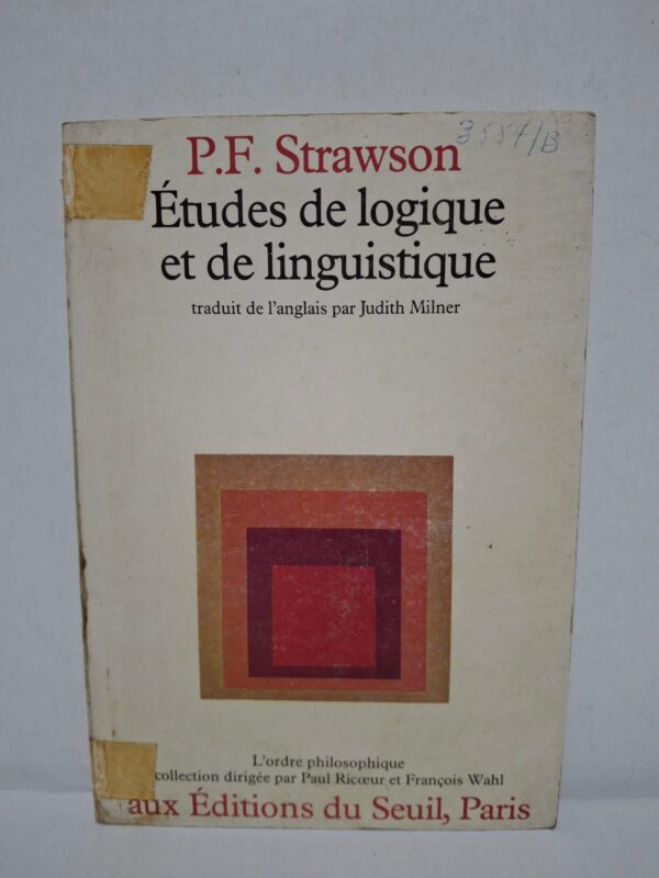 Dans cet ouvrage, P. F. Strawson examine les relations entre la logique formelle et le langage naturel à travers plusieurs études philosophiques. Il analyse les notions de référence, de signification, de présupposition et de communication. L'auteur montre les limites d'une approche purement logique et souligne l'importance du contexte dans l'interprétation des énoncés. Ce livre est une référence essentielle pour les étudiants et chercheurs en philosophie, linguistique et sciences du langage.