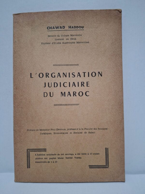 L'organisation judiciaire du Maroc - Chawad Haddou